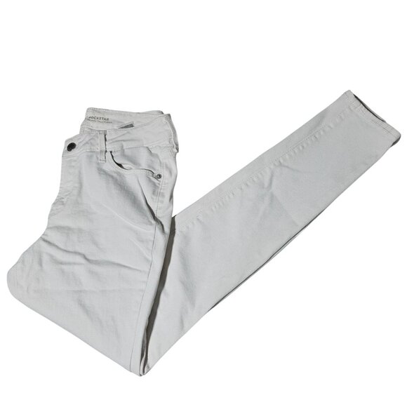 Old Navy Rockstar Mid Rise Jeans Womens Size 4 Skinny White Denim Pants - Picture 1 of 9
